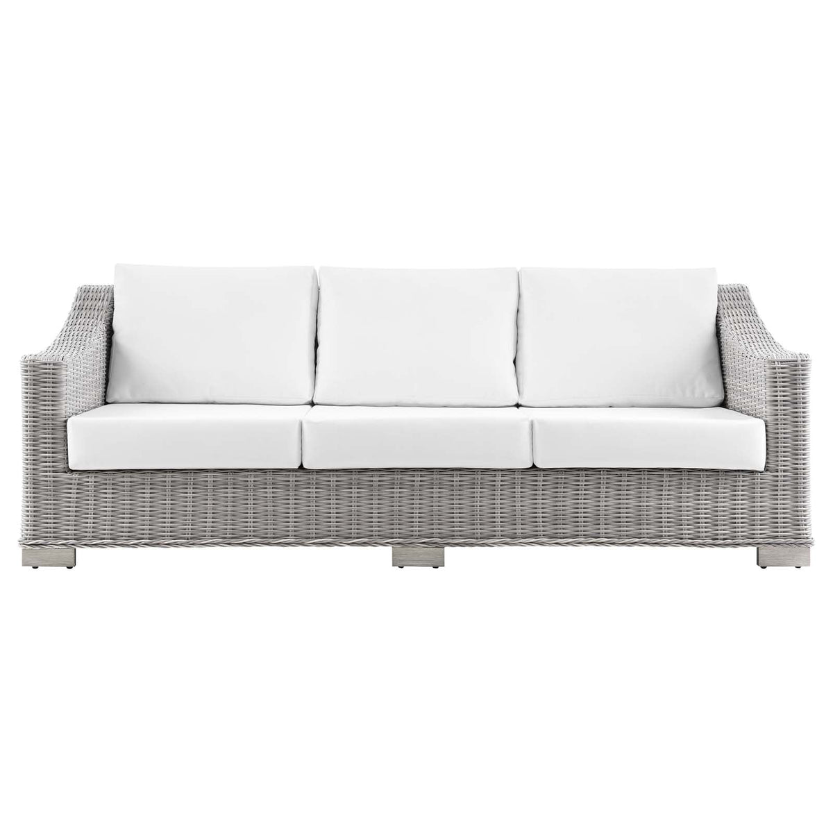 Light Gray Wicker Rattan Outdoor Sofa K172121