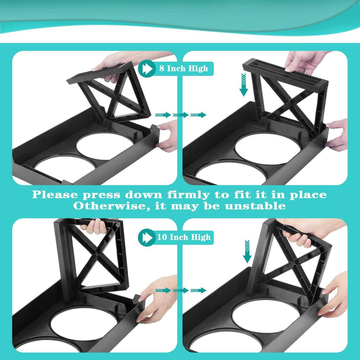 Adjustable Elevated Dog Bowl Stand with Slow Feeder Bowl H9479
