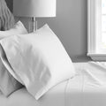 4-Piece 600 Thread Count White Striped Cotton Bed Sheet Set T935