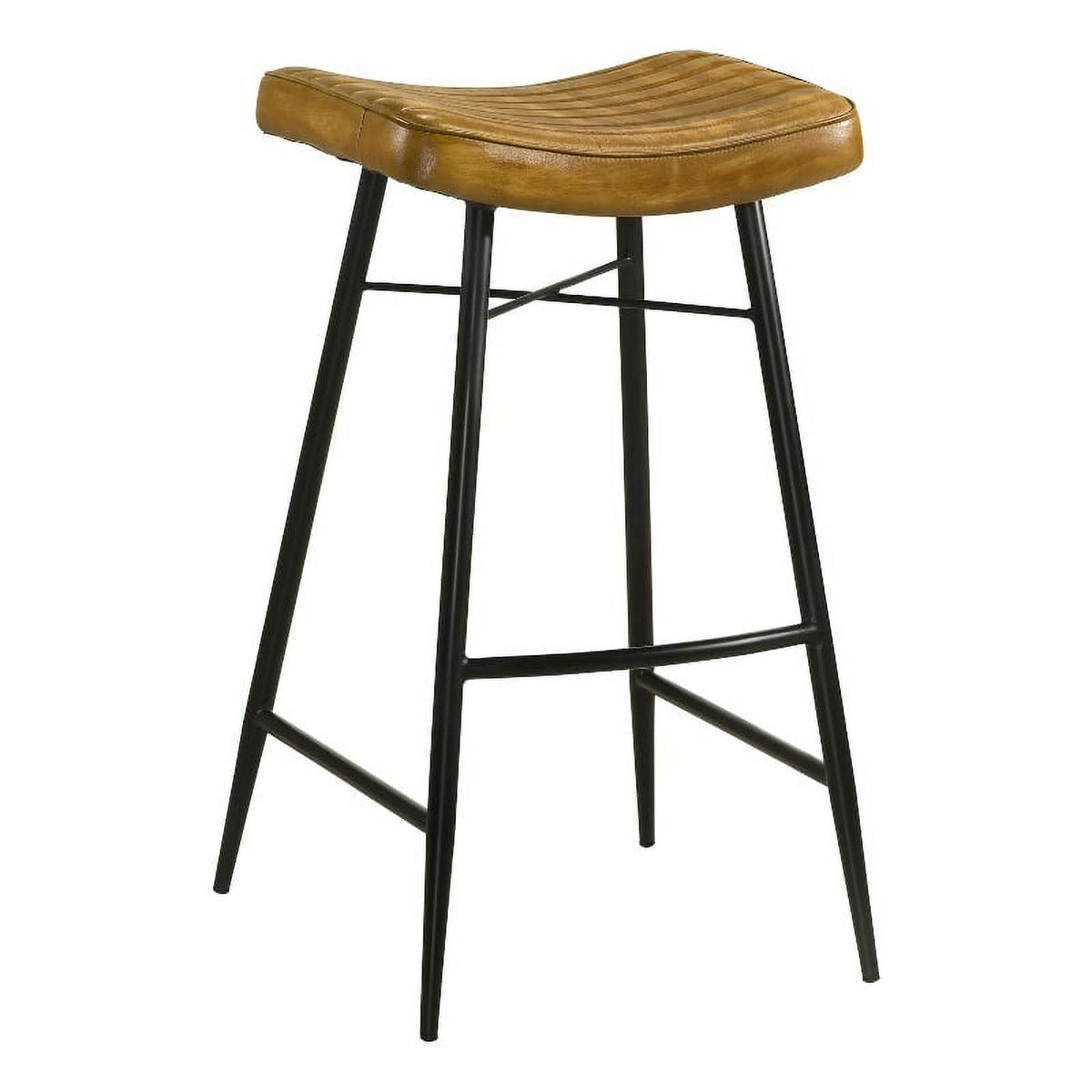 Antique Camel/Black Leather Bar Stool Z991