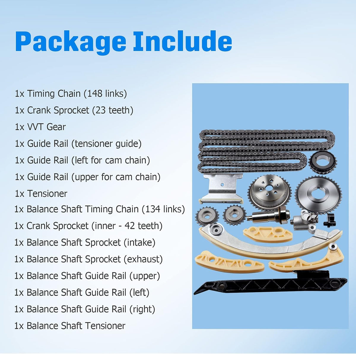 Engine Timing Chain Kit without Water Pump for Chevrolet Malibu Equinox Buick L4 2.0L 2.2L 2.4L R7112