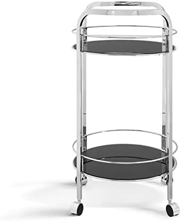 Chrome Metal and Glass Bar Cart R236771