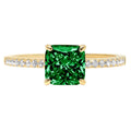 2.7ct Asscher Cut Green Simulated Emerald 18k Yellow Gold Ring Size 3.5 Z702600