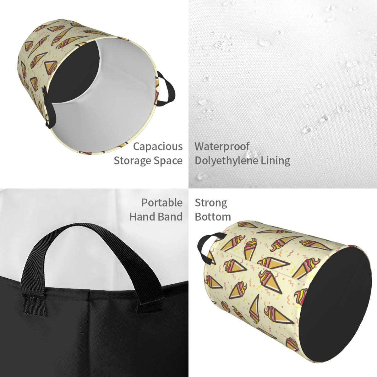 Waterproof Laundry Hamper with Handle J276811