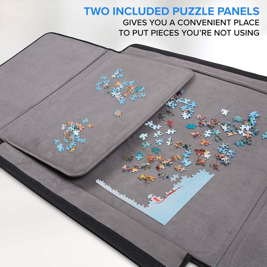 1000-Piece Jigsaw Puzzle Mat with Non-Slip Felt Surface, Removable Trays, Carry Handle Pack of 2 U325