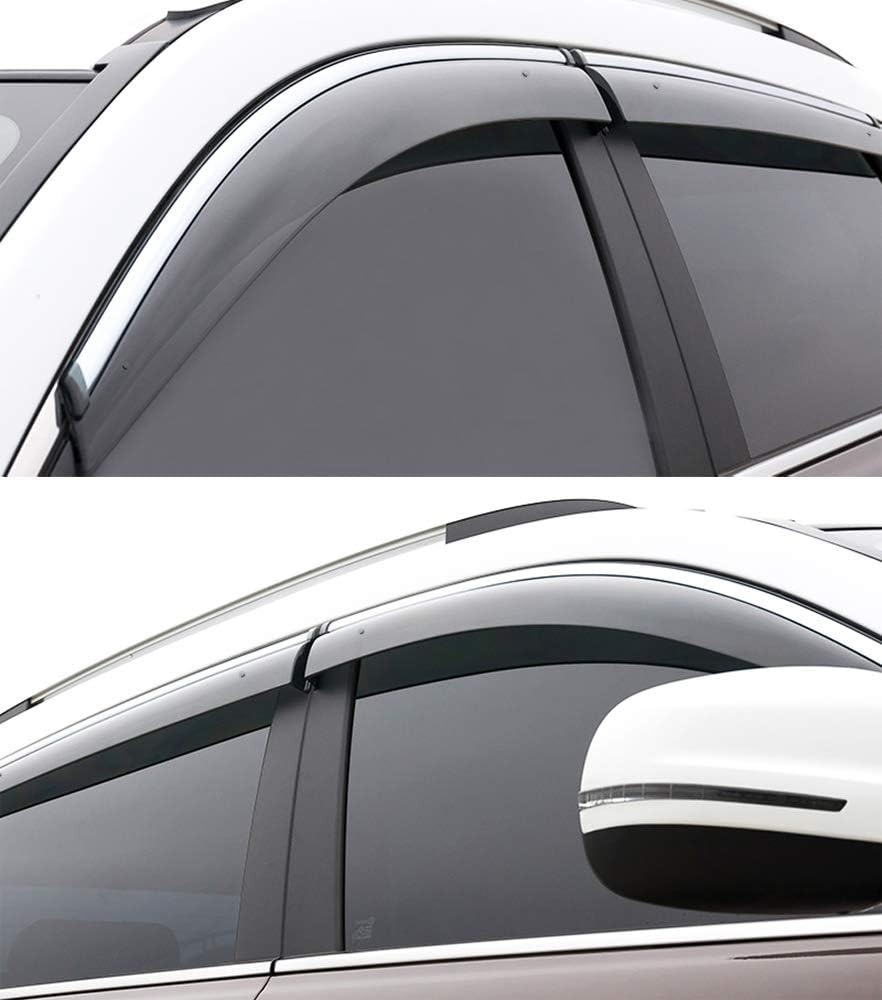Car Window Visor Vent Shade Deflector Sun/Rain Guards Pack of 2 D40074