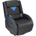 Black/Blue Leather Gaming Recliner Chair I1904