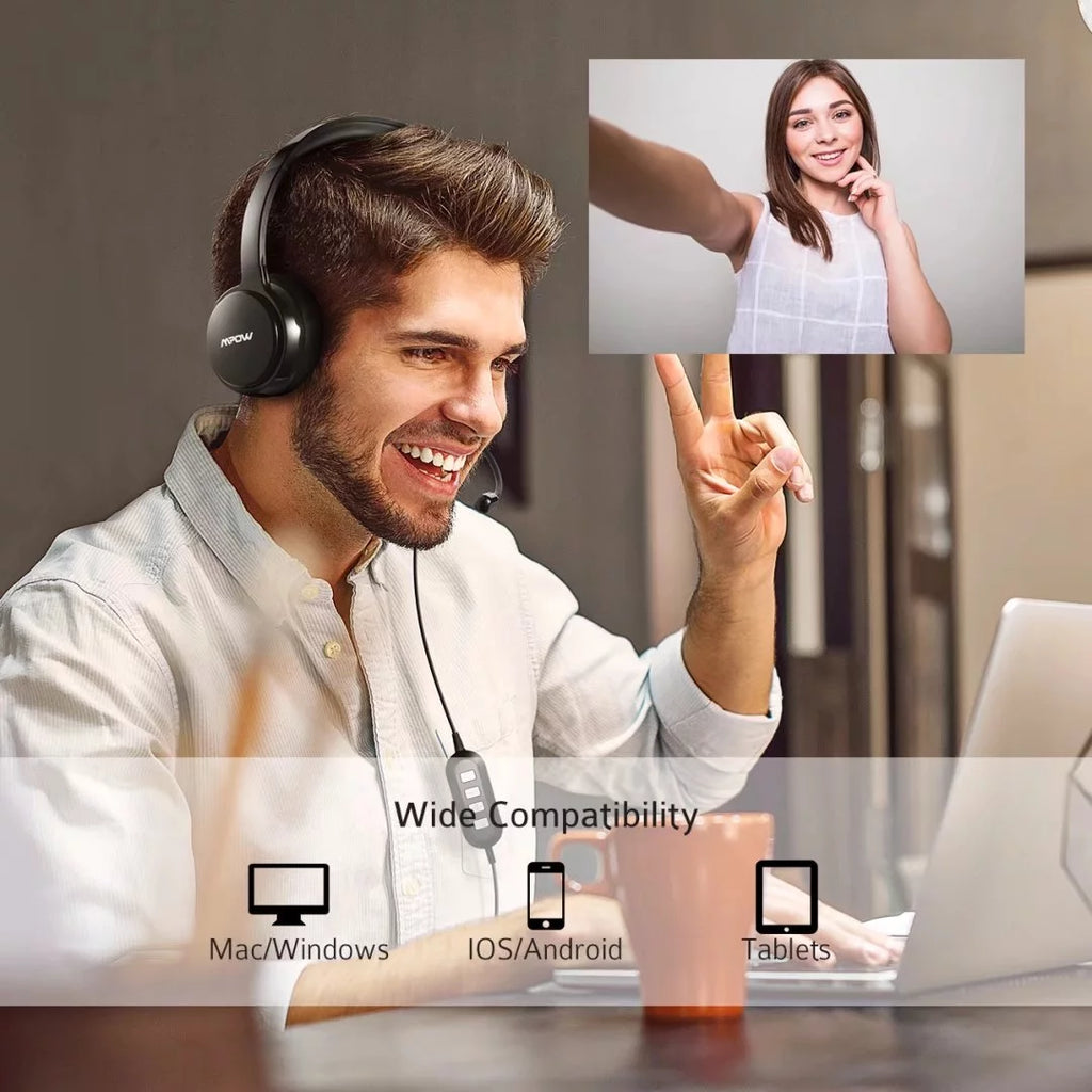 USB Computer Headset with Microphone Noise Cancelling Q5256