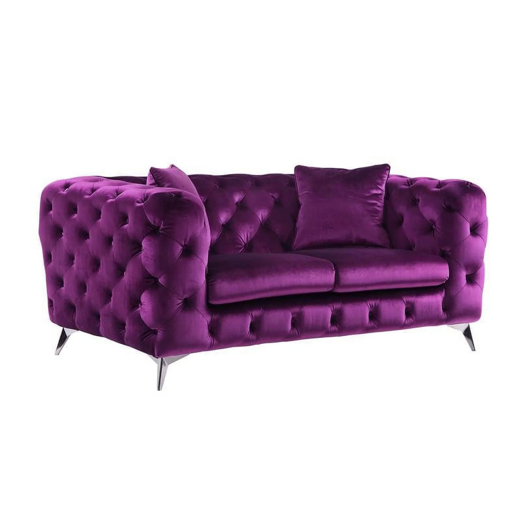 Purple Fabric Loveseat J74319