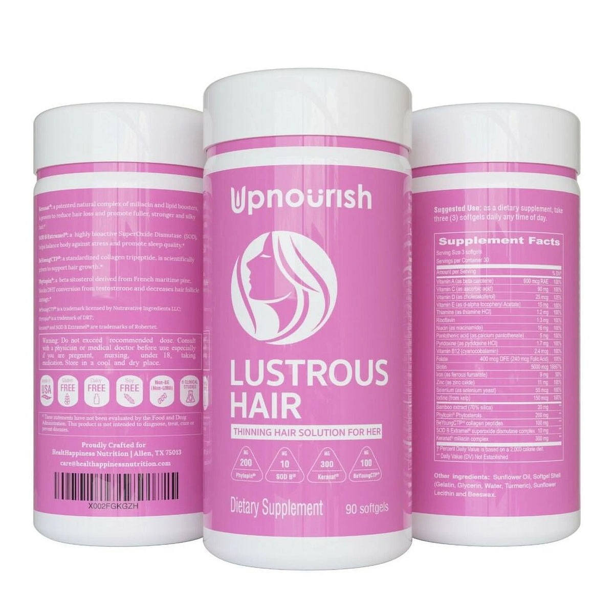 Hair Growth Vitamins 90 Softgel Q90467