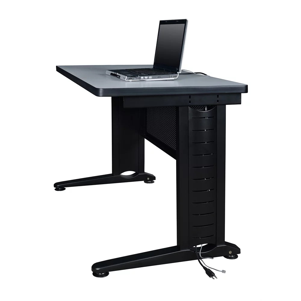 60" x 24" Grey Double Pedestal Desk E4847