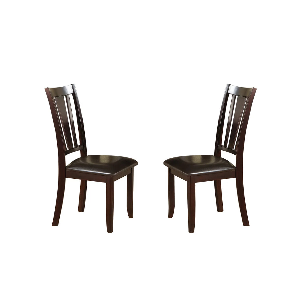 Espresso Slat Back Dining Chairs Set of 2 P7064