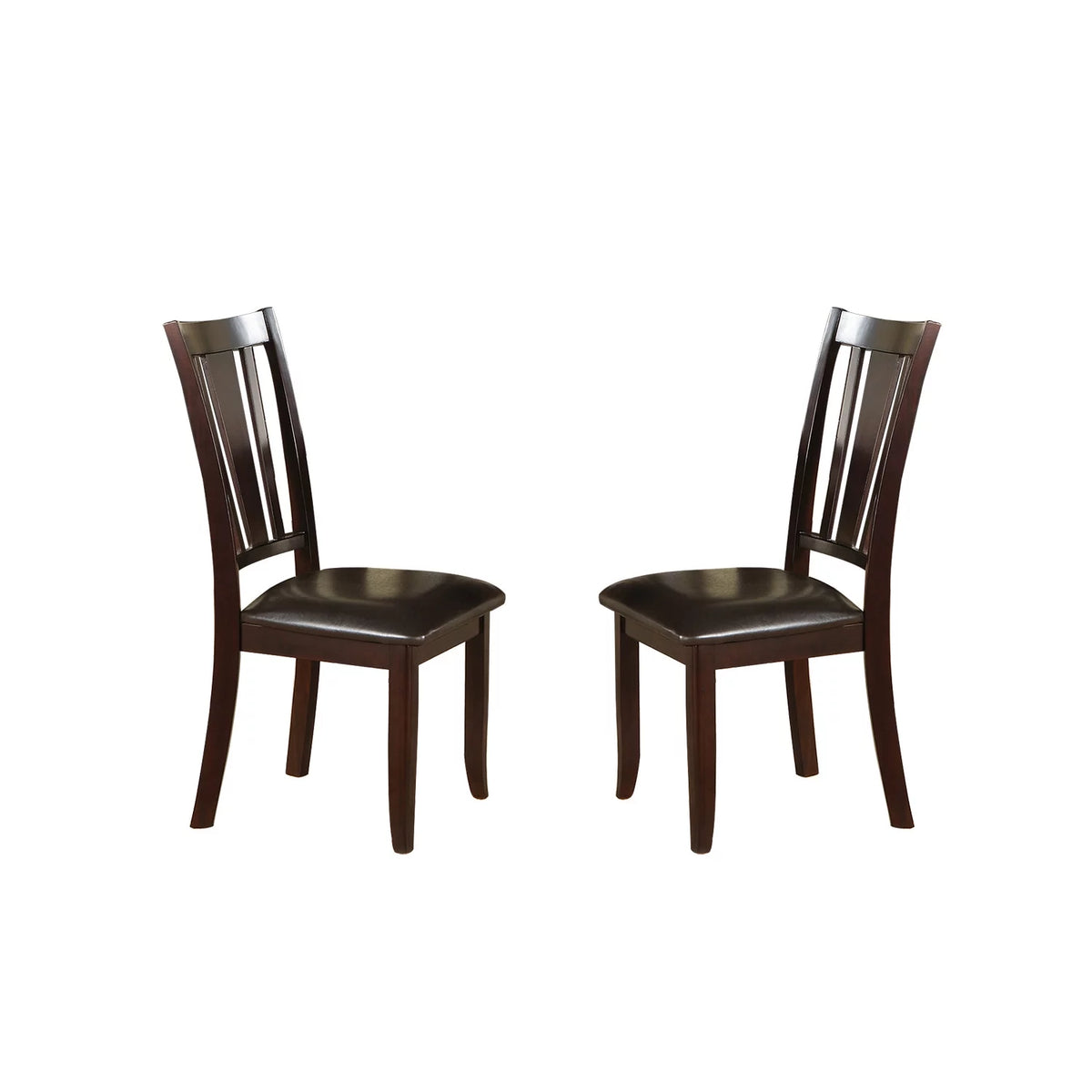 Espresso Slat Back Dining Chairs Set of 2 P7064
