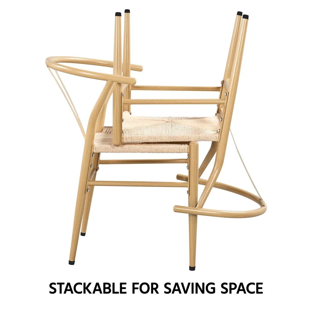 4pcs Weave Dining Chair with Metal Frame M715