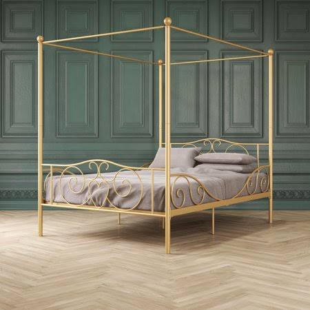 Gold Full Size Metal Canopy Bed Frame B5264
