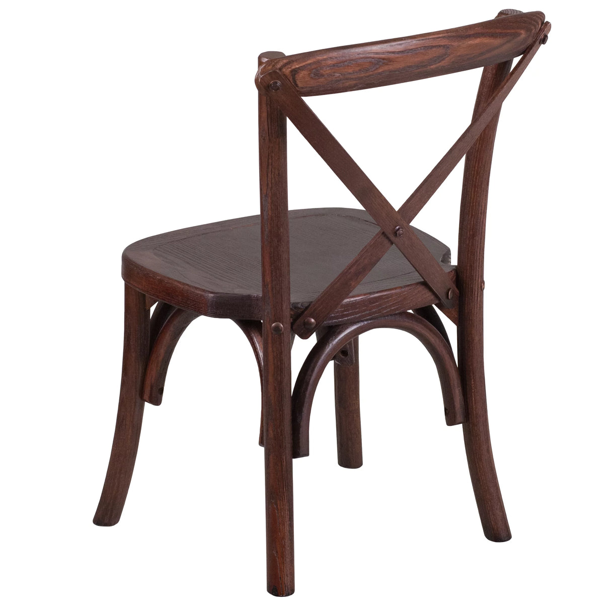 Stackable Mahogany Wood Cross Back Chair W93905