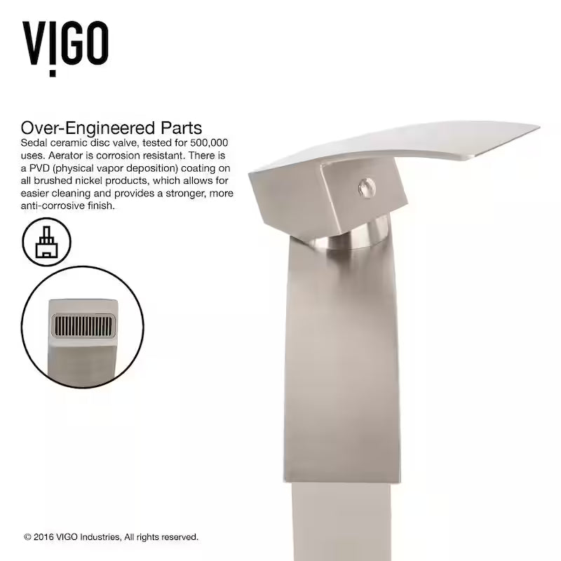 Single Handle Bathroom Faucet Brushed Nickel N475849