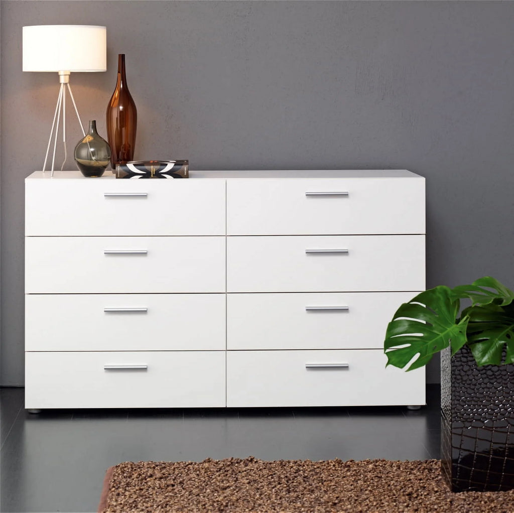 White 8 Drawer Double Dresser Z566807