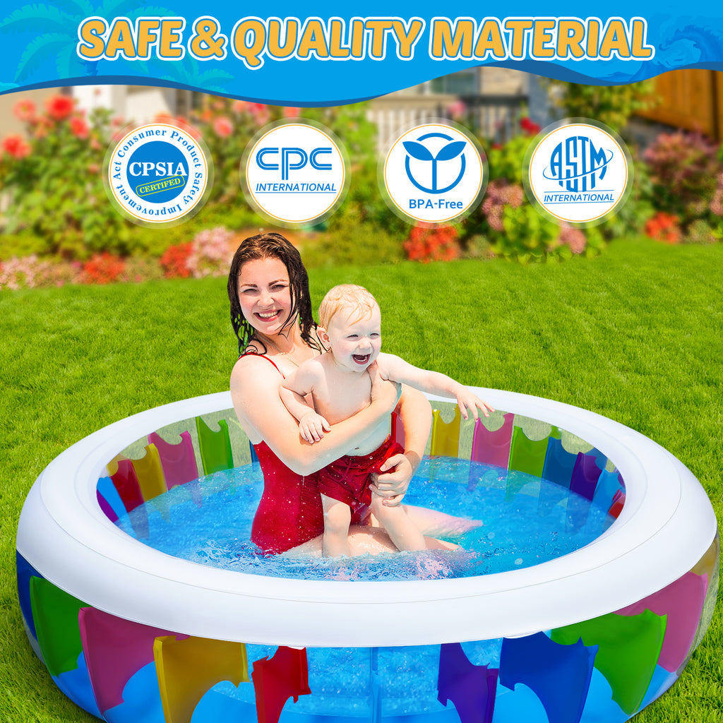 Inflatable PVC Pool with Sprinkler 180 x 180 x 40 cm D12499