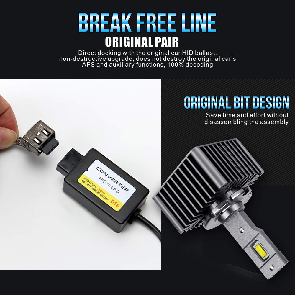 D3S LED Headlight Bulbs Conversion Kit 6000K 35W Pack of 2 S80835