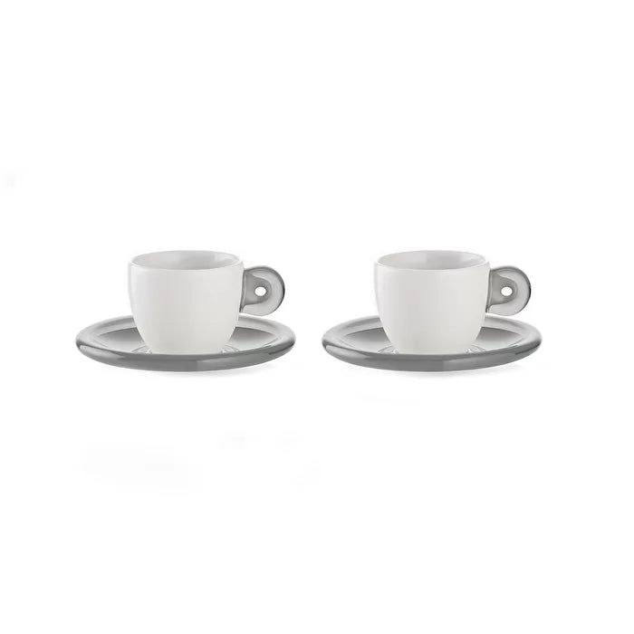 2 Espresso Cups with Saucers Sky Grey C766685