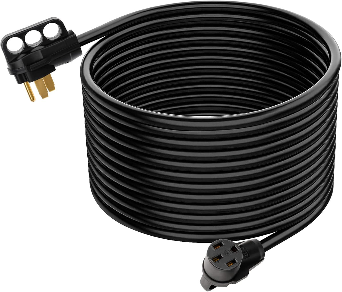 50FT 50AMP RV Extension Cord, 14-50P Male to 14-50R Female, 6/3+8/1 AWG E86074