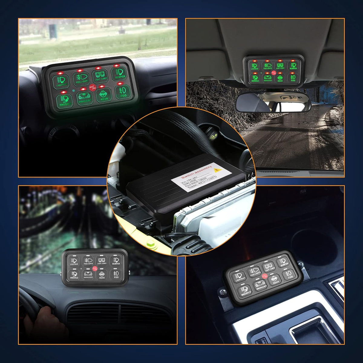 8 Gang Switch Panel with Touch Control and Harness T679