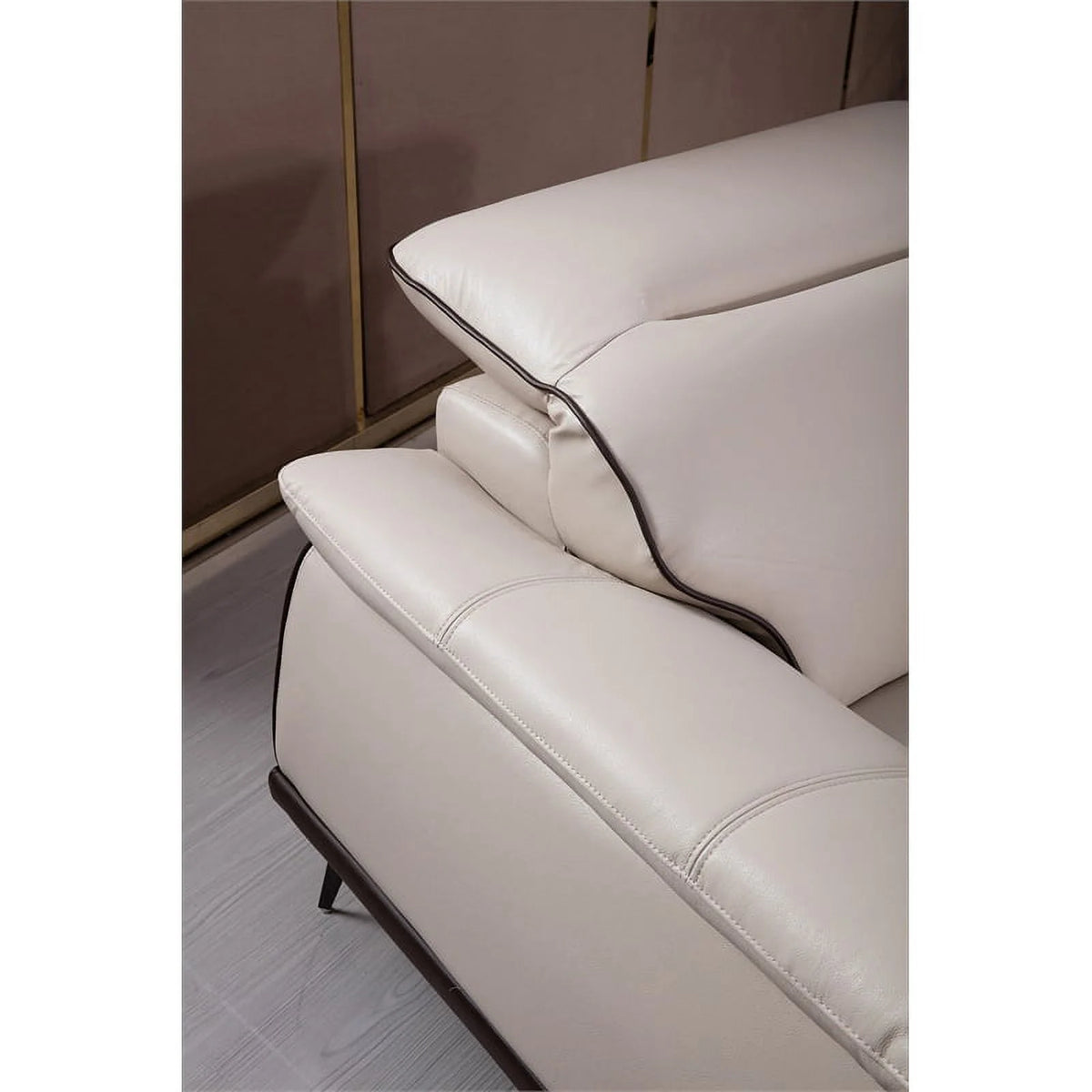 Beige Leather Loveseat L713113