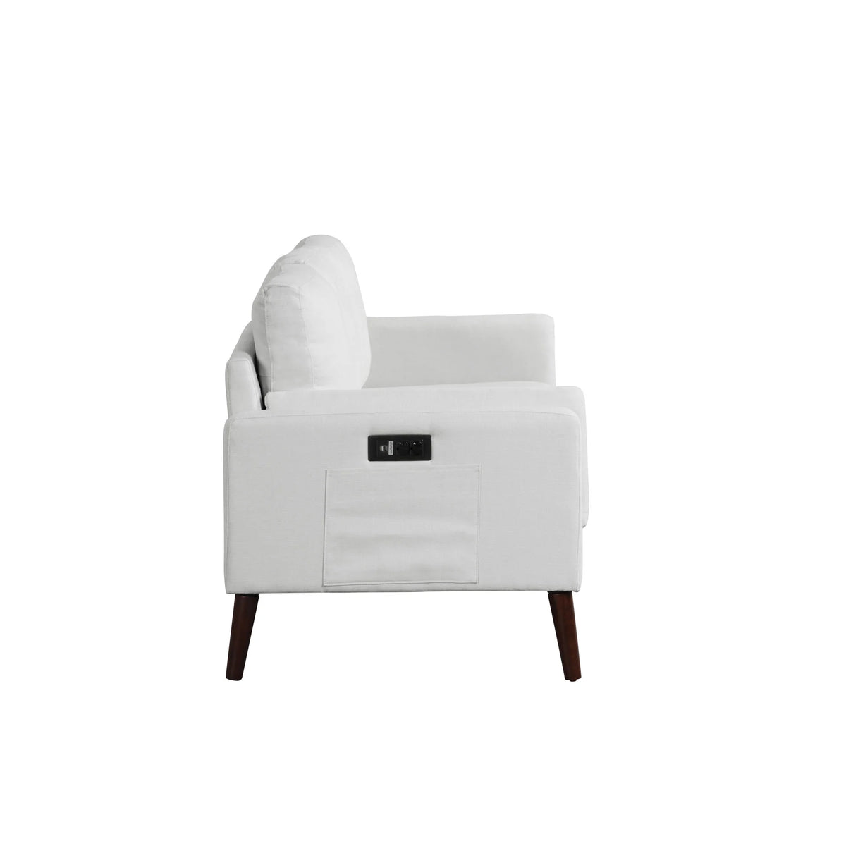 Gray Upholstery Sofa with Side Pocket and USB Power A9527