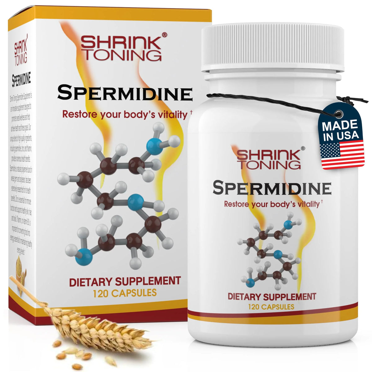 120 Vegan Caps Natural Spermidine Supplements with Zinc & Thiamin I66662