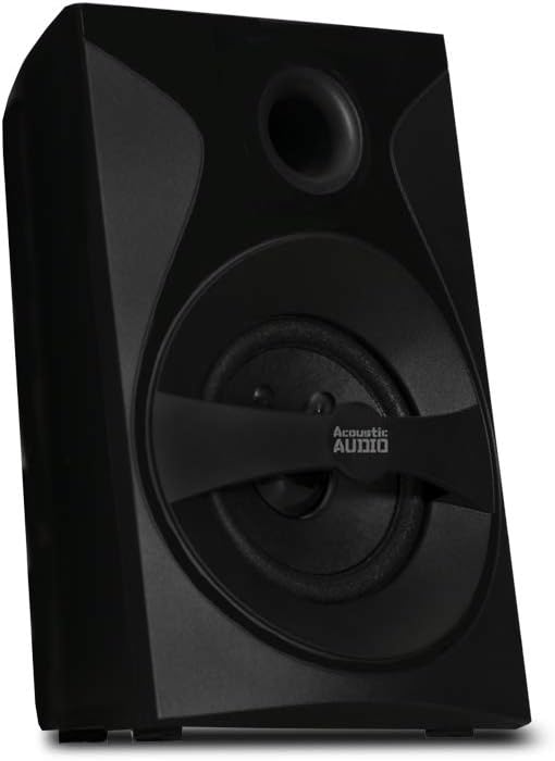 Bluetooth 5.1 Surround Sound Home Theater Speaker Set with LED Light Display, FM Tuner, USB and SD Card Inputs, Remote Control Y737689