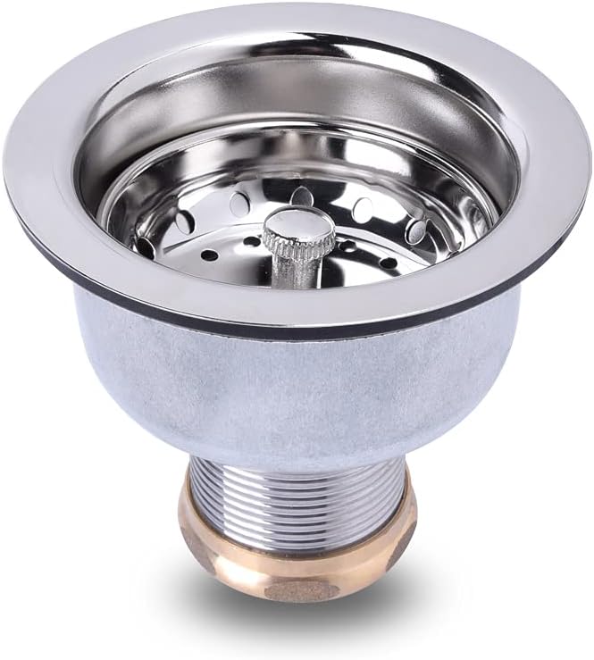 Venetian Gold Finish Kitchen Sink Drain Assembly with Fixed Post Basket Q8360