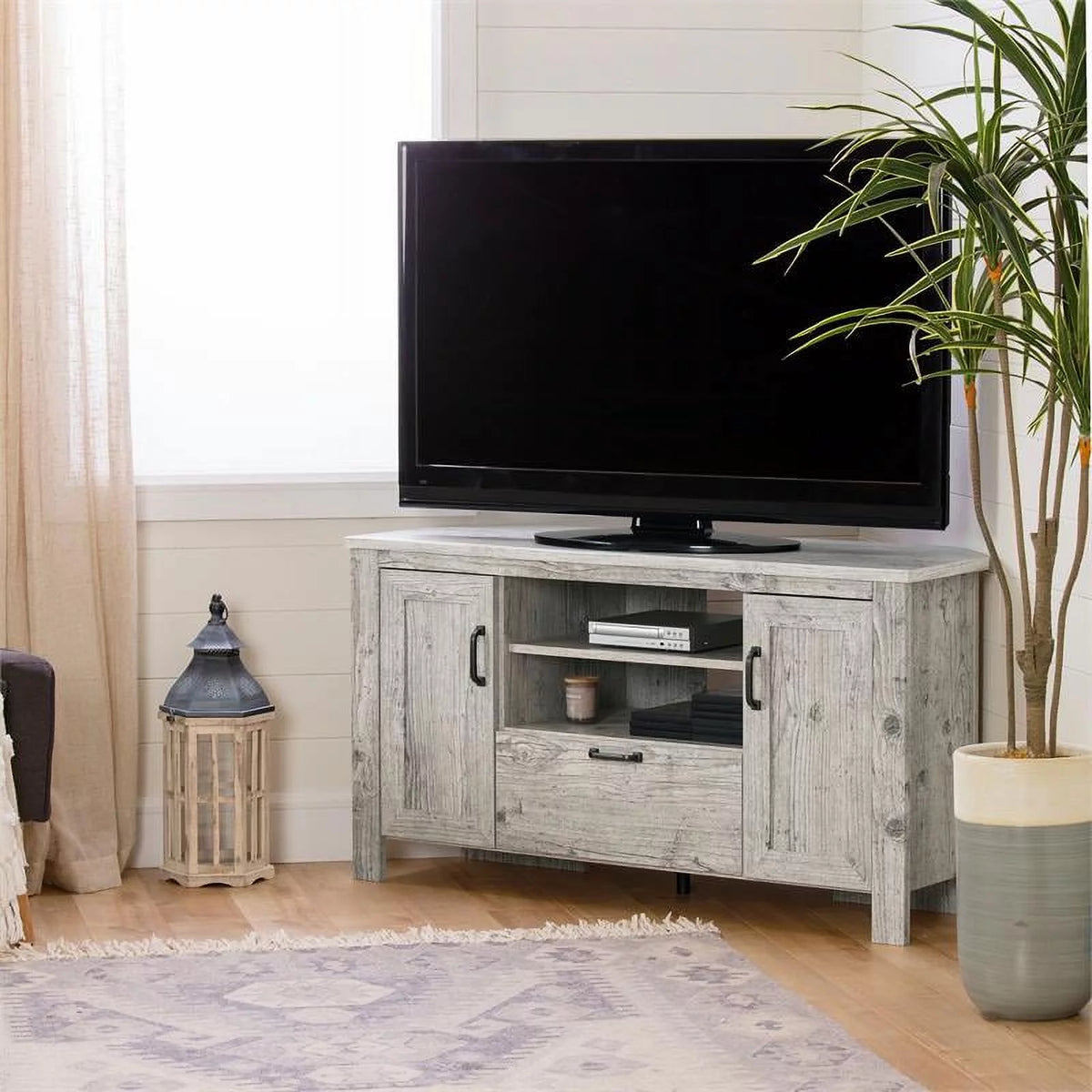 Gray Wood TV Stand M9116