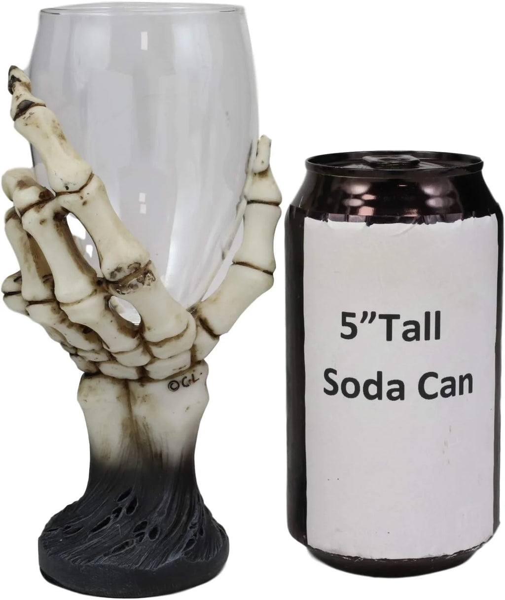 Gothic Skeleton Wine Goblet Glass Chalice Y6944