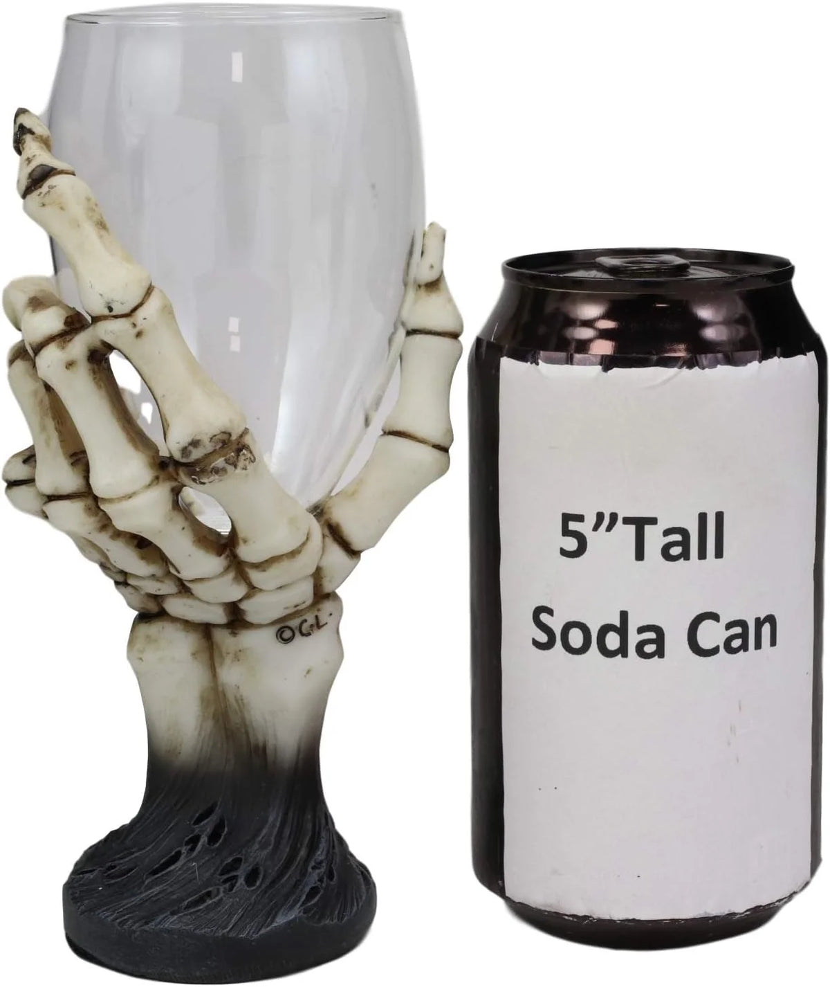 Gothic Skeleton Wine Goblet Glass Chalice Y6944