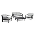 Light Gray Acacia Wood 4 Seater Chat Set with Cushions X2539