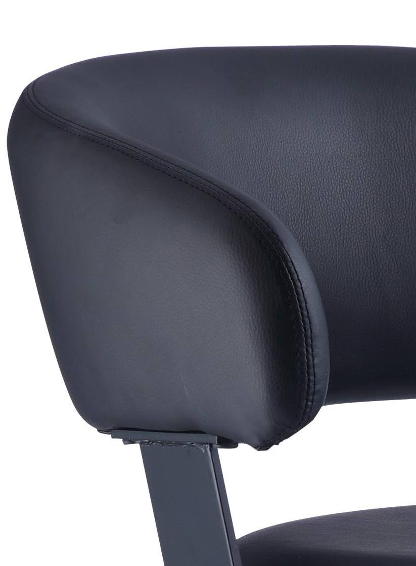 Black Faux Leather Adjustable Height Bar Stool A305458