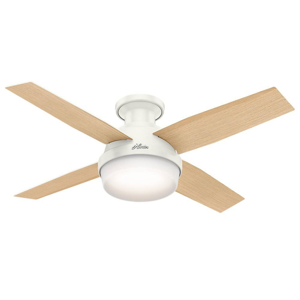 White Low Profile Ceiling Fan with Light & Remote (2 Pack) K533