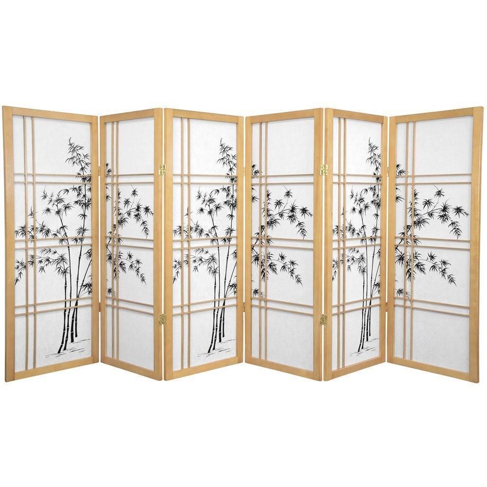 4 ft. Tall Bamboo Shoji Screen - 4 Panel - Black X436