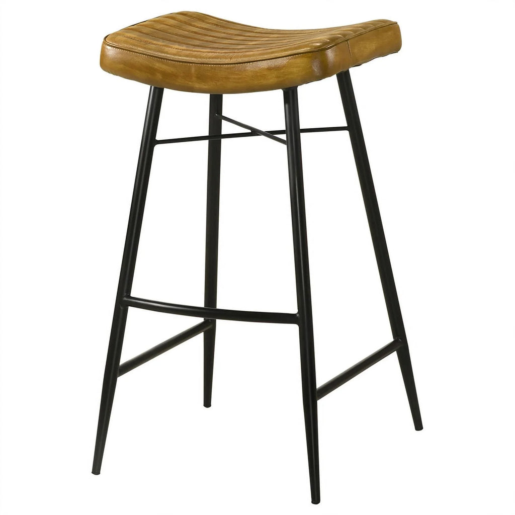 Antique Camel/Black Leather Bar Stool Z991