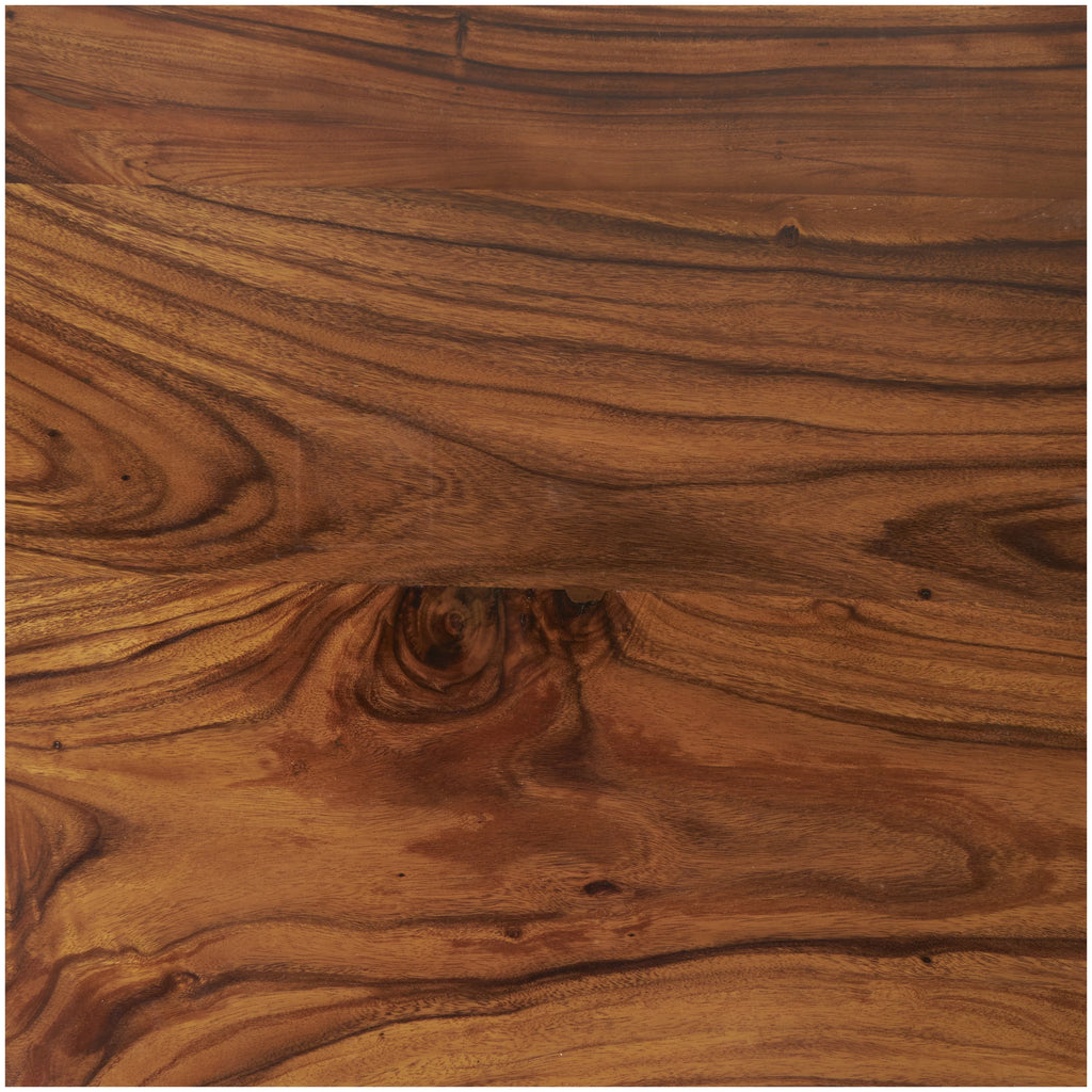 Brown Wood Dining Table with Block Style Base G79111