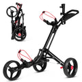 Foldable 3 Wheel Steel Golf Push Cart with Umbrella Holder K1762