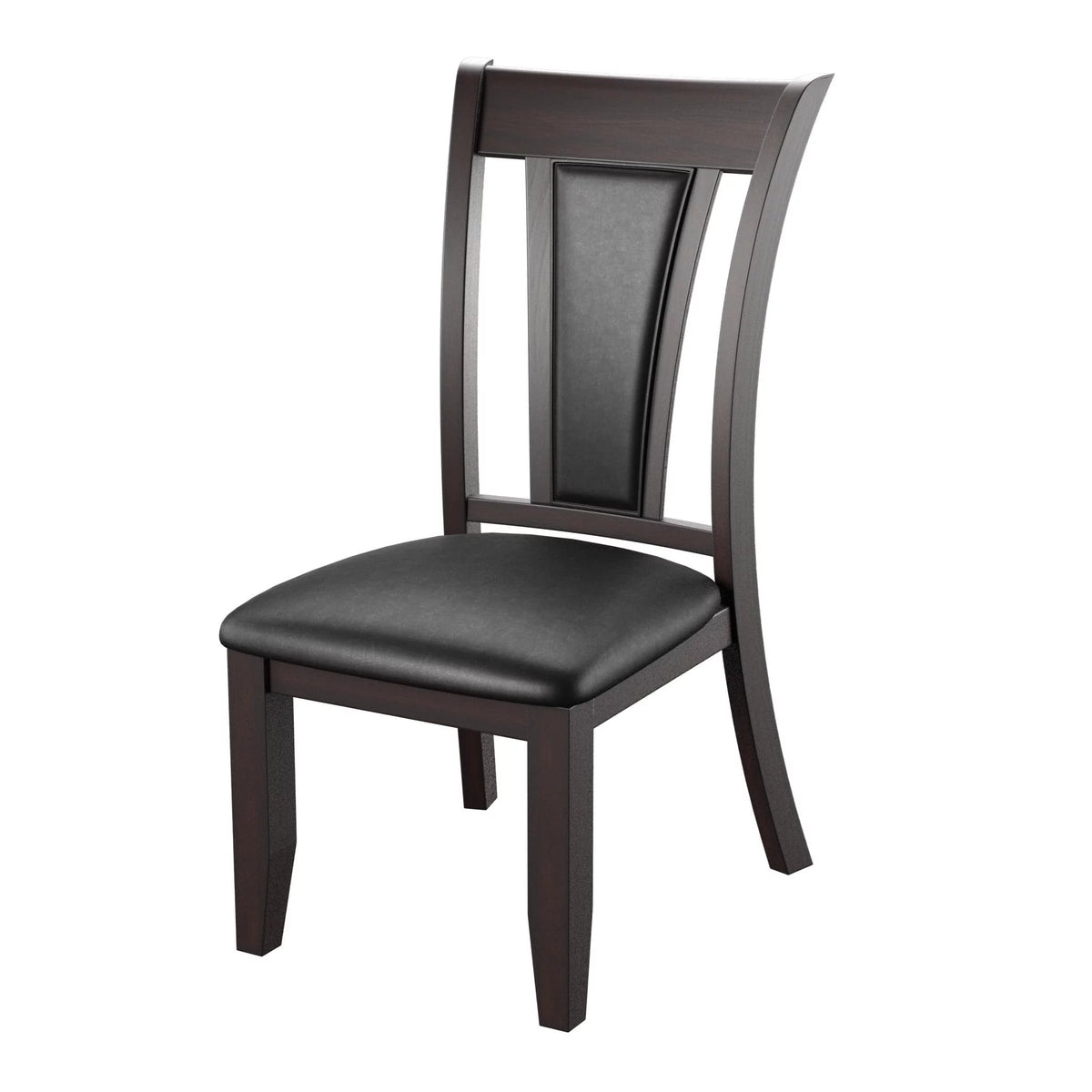 Slatted Dark Cherry Padded Dining Chairs Set of 2 F71833