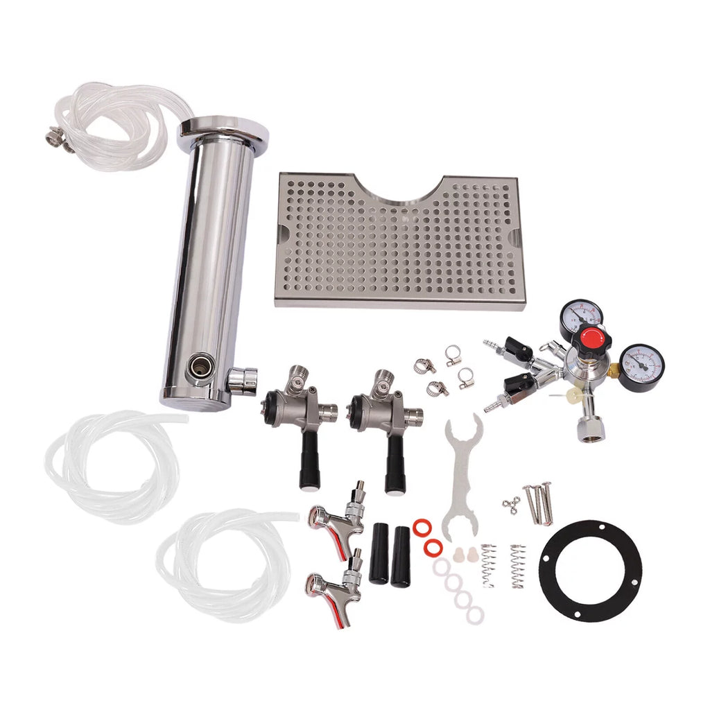 Stainless Steel Beer Tower Kit with Dual Gauge Regulator W55262
