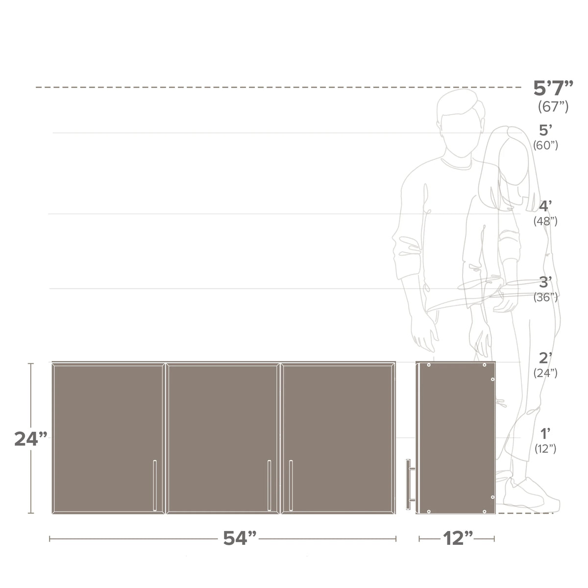 Black 3-Door Wall Cabinet G333159