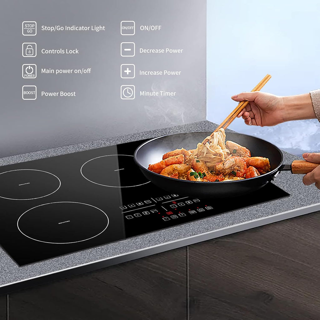 Induction Cooktop 30 Inch Electric Smoothtop Cooktop with 4 Boost Burner F63865