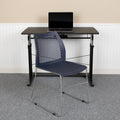 5 Pack Stack Chair with Air-Vent Back and Sled Base Navy H591791