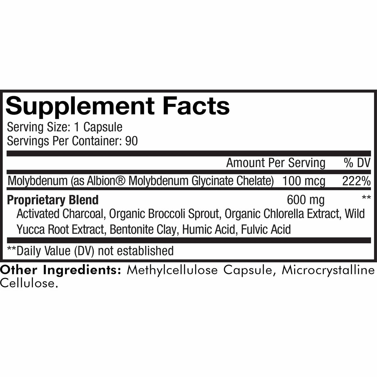 90 ct Charcoal Bentonite Clay Supplement U331