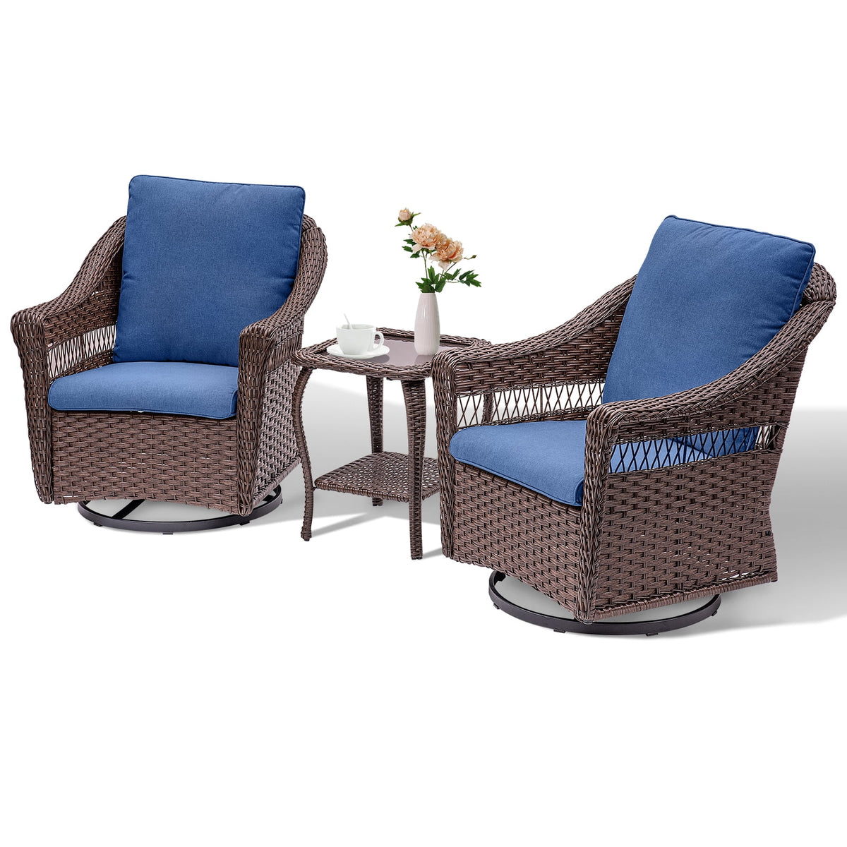 7 Pieces Rattan Patio Sofa Set with Cushions Z245