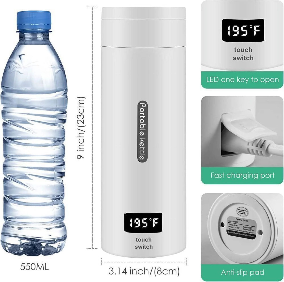 380ml Portable Electric Water Kettle X29885